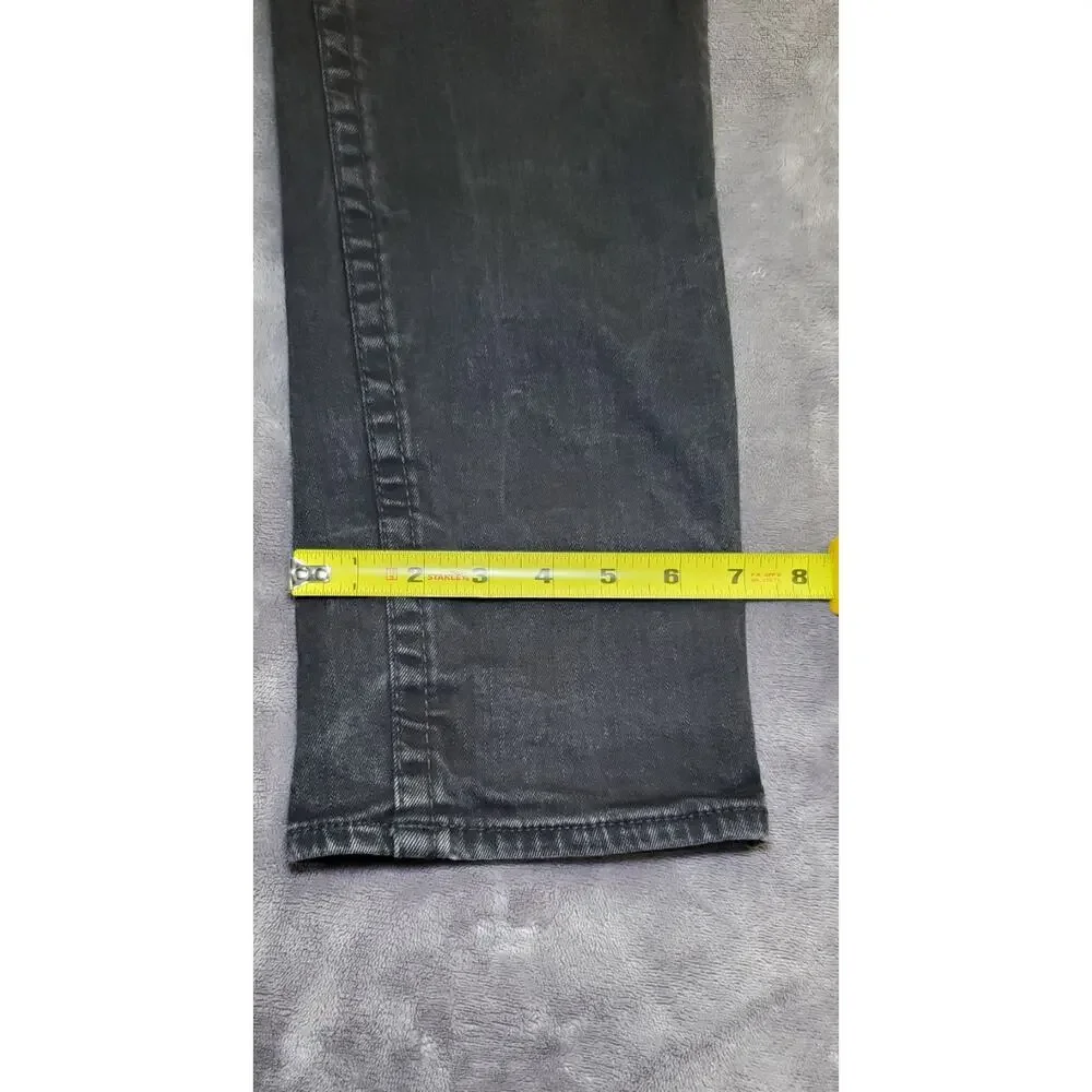 True Religion Jeans Sz 34 Black Geno Relaxed Slim Denim Flap Super T C5-4